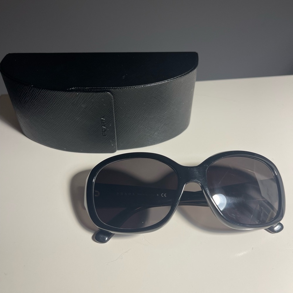 Prada black sunglasses with prescription; comes with case; great condition
